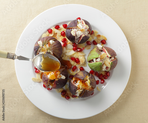 Figs with cheese from above