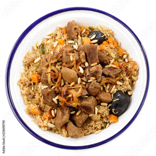 Saudi meat kabsa from above photo