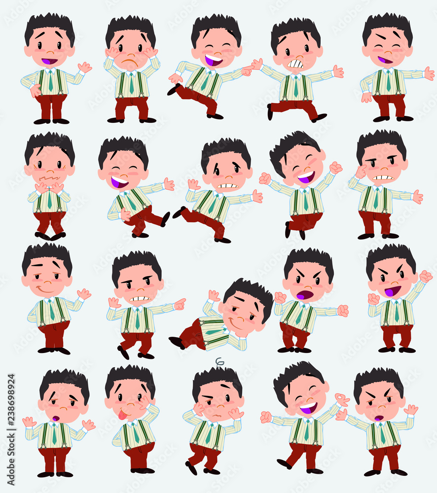 Cartoon character businessman in casual style. Set with different postures, attitudes and poses, doing different activities in isolated vector illustrations. Cartoon character businessman in casual style. Set with different postures, attitudes and poses, doing different activities in isolated vector illustrations.