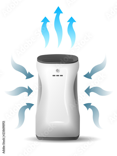 Air purifier, isolated, on white background, vector image. Home device for air purification.