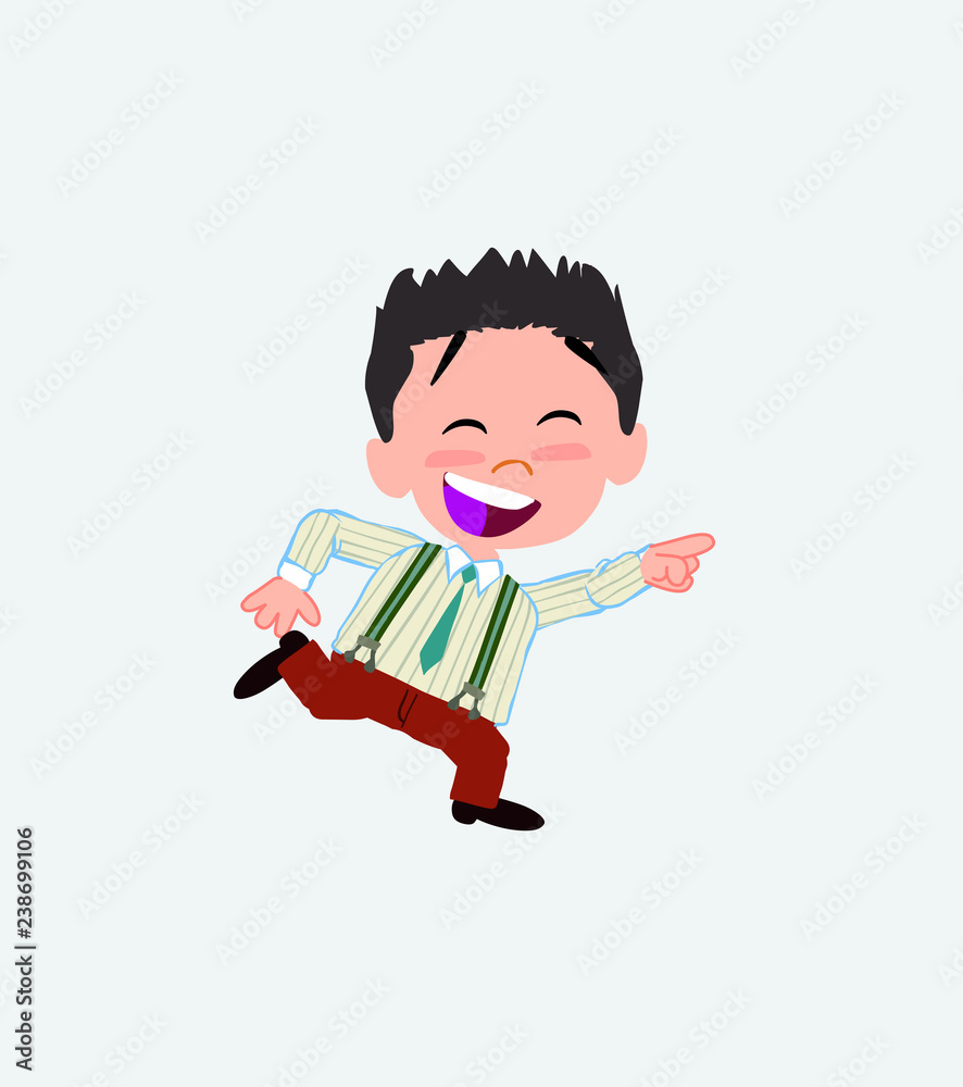 Businessman in casual style running smiling. Businessman in casual style running smiling.