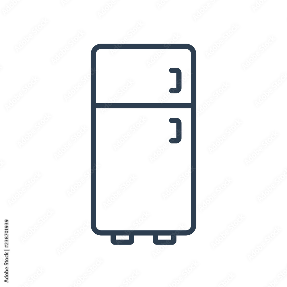 Line icon fridge isolated on white background. Vector illustration. Line icon fridge isolated on white background. Vector illustration.