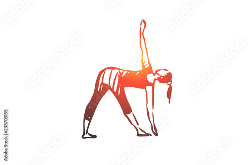 Yoga, pose, asana, balance concept. Hand drawn isolated vector.