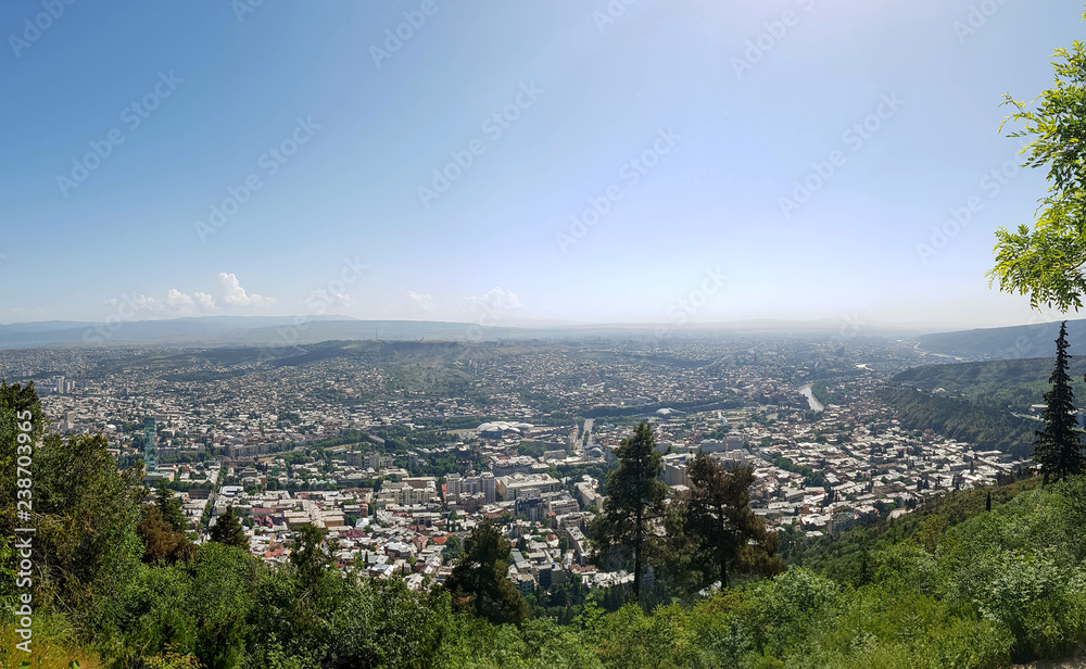 Tbilisi, Georgia: City panorama from the mountain Mtatsminda park