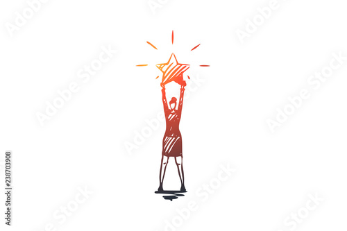 The best, rating, professional vector concept. Hand drawn sketch isolated illustration