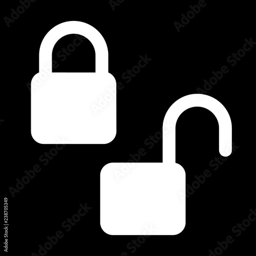 closed and open locks for various uses, for icons, gadgets, security systems