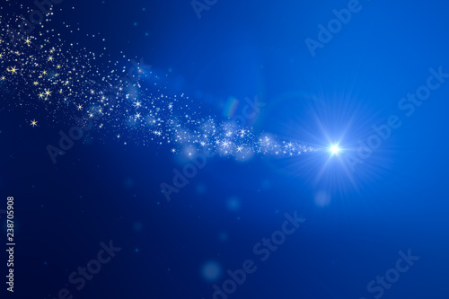 Partikel, Bokeh, Hintergrund, Vorlage, Weihnachten, Blau