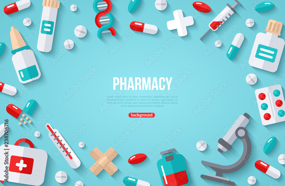 pharmacy-banner-with-flat-icon-vector-de-stock-adobe-stock