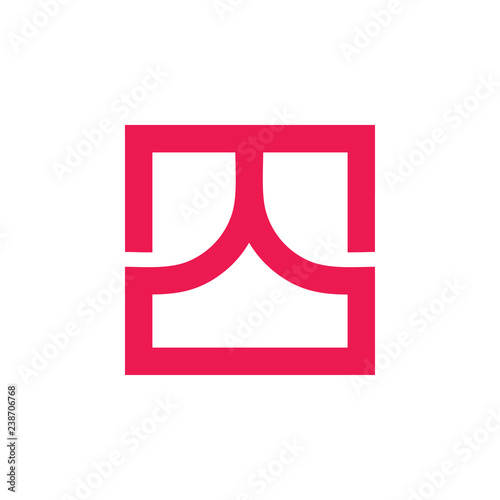 abstract simple window curtain logo vector