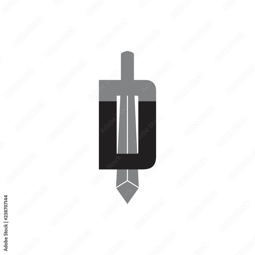 letter d sword design logo vector letter d sword design logo vector