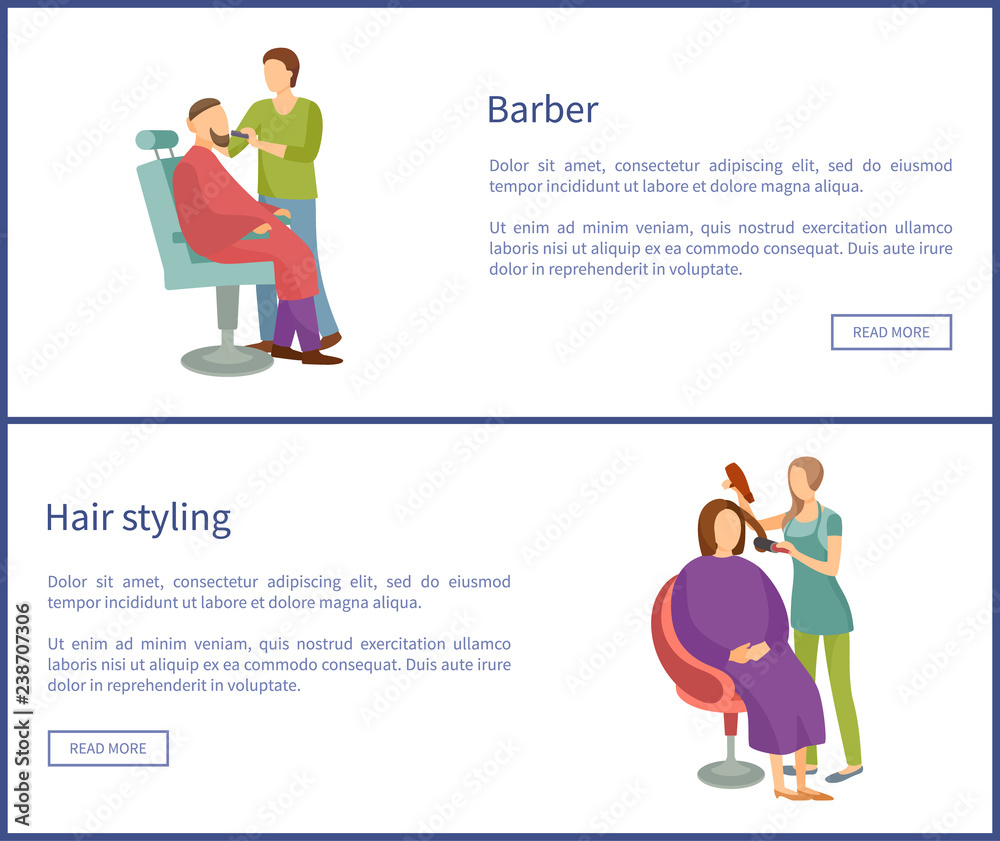 Barber Shop and Hair Styling Posters Hairdresser