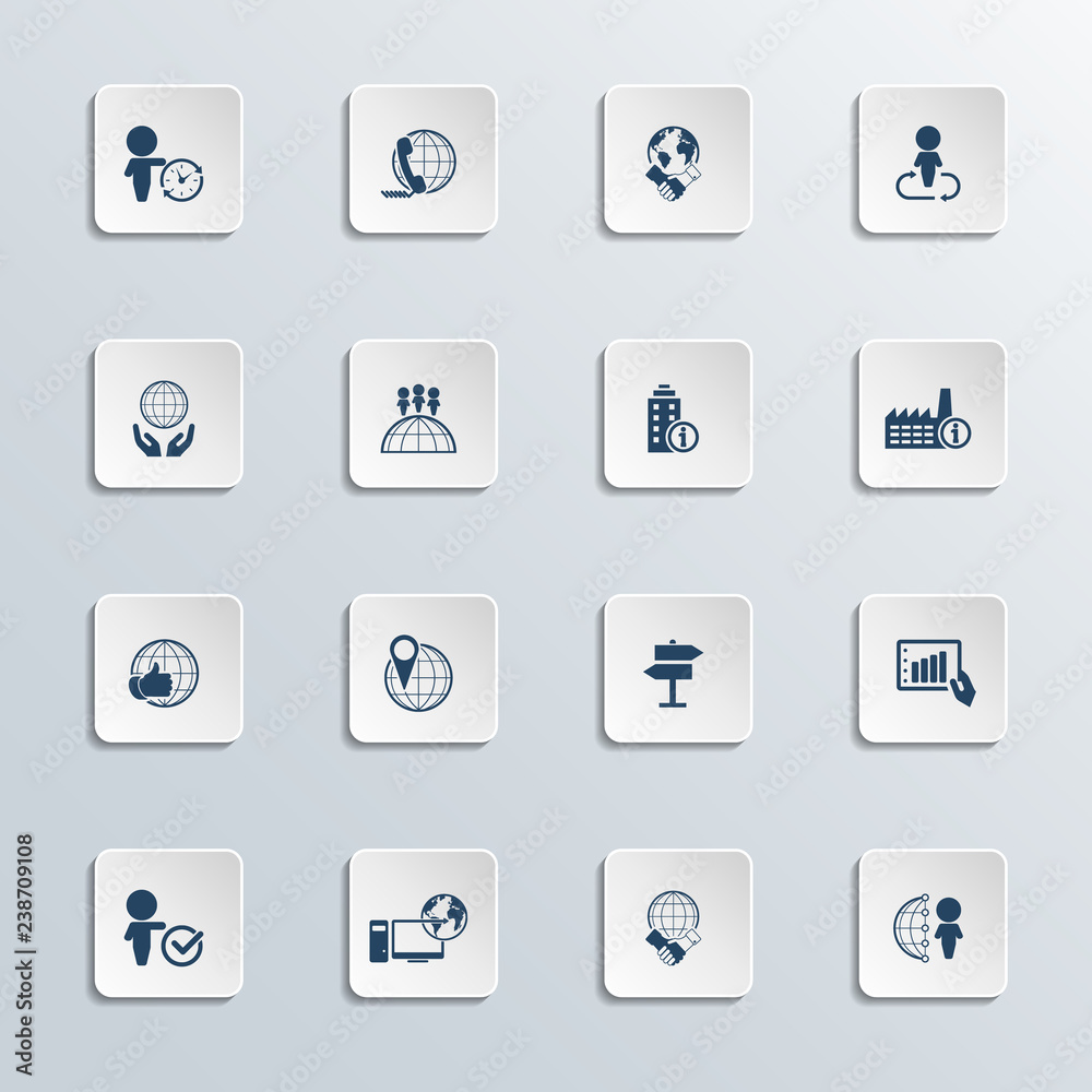 Business and management icon set Business and management icon set