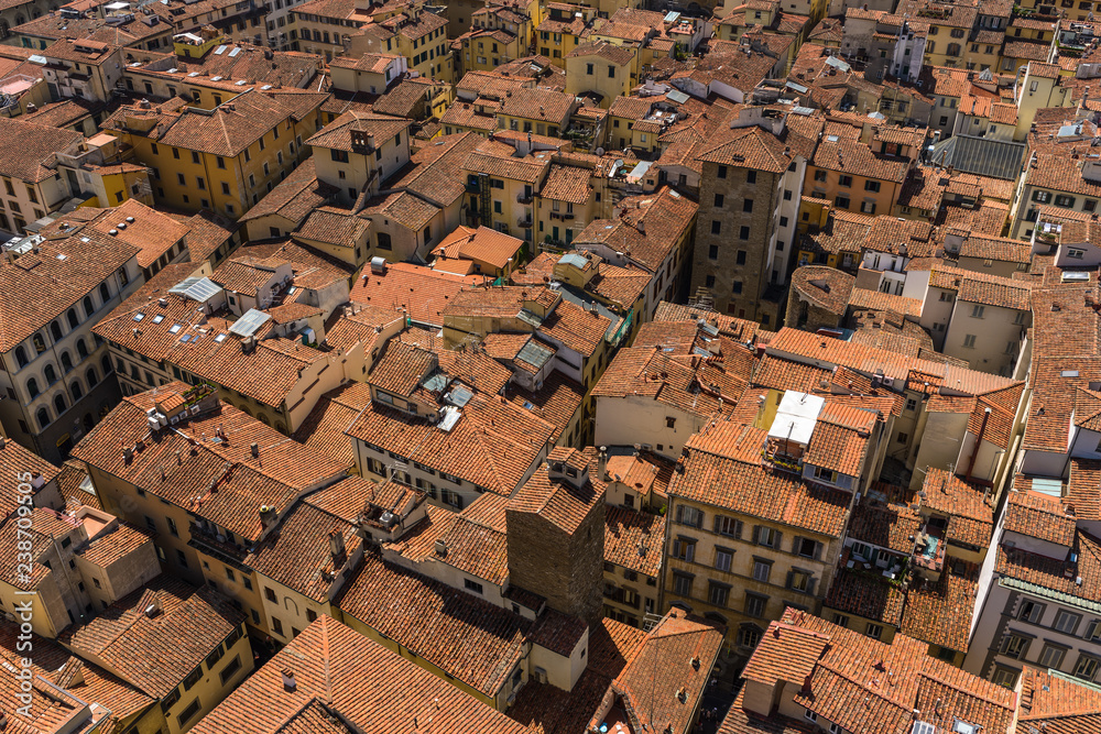 Roofs of old town city Florence, Italy