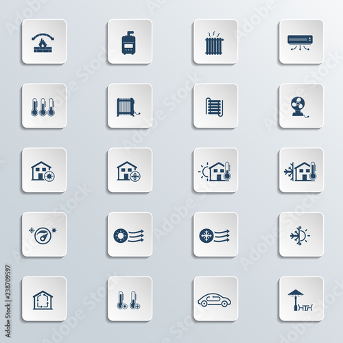 Heating and cooling icons © madedee