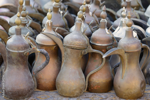 Old coffee pots in Doha souq