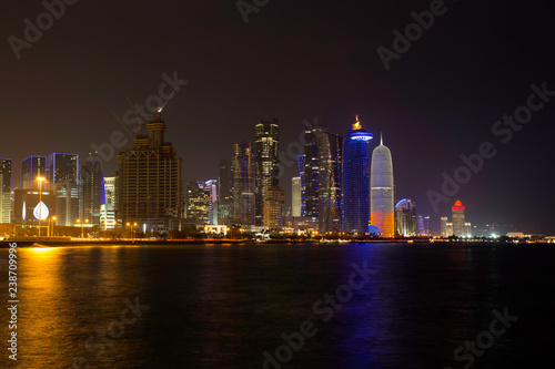 Doha towers at night