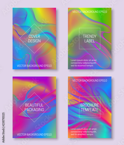 Vibrant backgrounds for cover design of lines and dots array. Trendy labels for beautiful packaging. Brochure, booklet or book abstract cover templates.