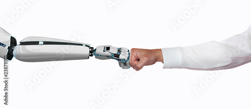 Businessman Robot Fist Bump