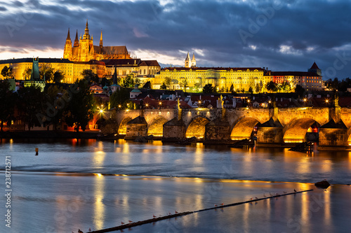 Canvas Print Prague Castle after sunset. Czech republic. 2018year