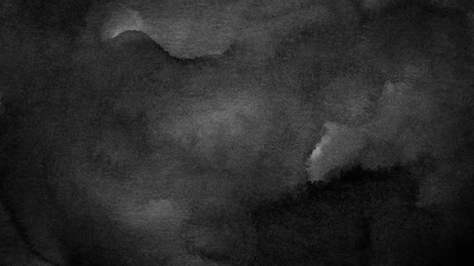 Black and white dark abstract watercolor background for textures backgrounds and web banners design