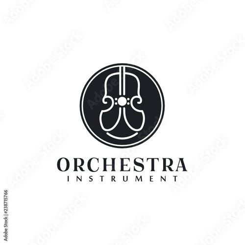 Violin / Cello and Piano logo design inspiration - Vector