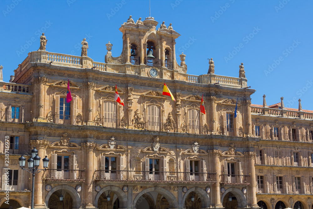 Details of the building of the city hall of salamanca, spain