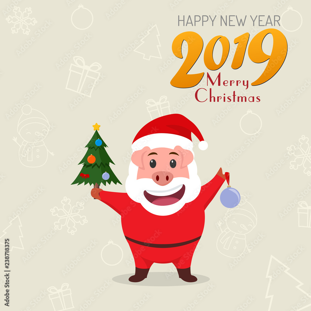Little funny pig in a suit of Santa Claus. Chinese New Year. Year of the pig. Little funny pig in a suit of Santa Claus. Chinese New Year. Year of the pig.