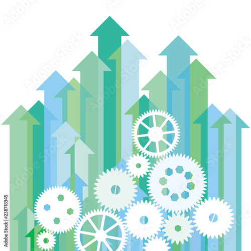 Infografik-Vorlage mit Getriebe in Bewegung, Illustration