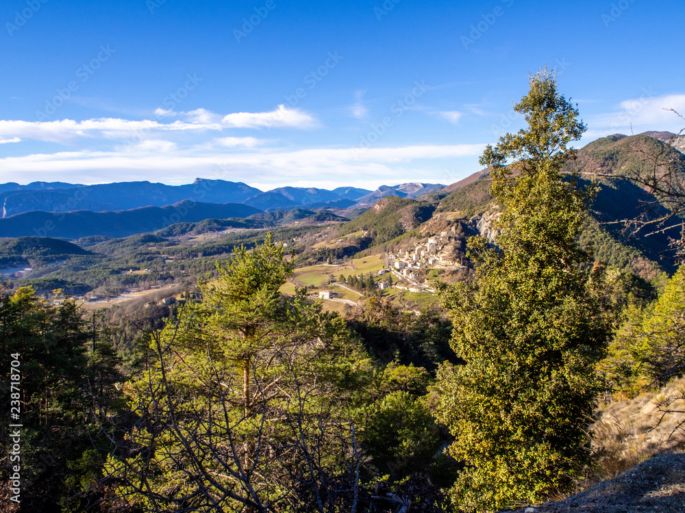 View of valley in south French Alps in French Riviera area