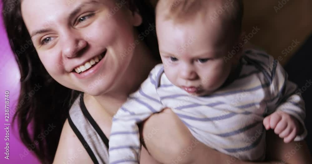 Mom and baby on videocall Mom and baby on videocall