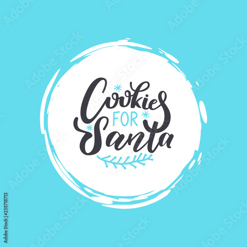 Cookies for Santa Lettering Doodle Winter Branch