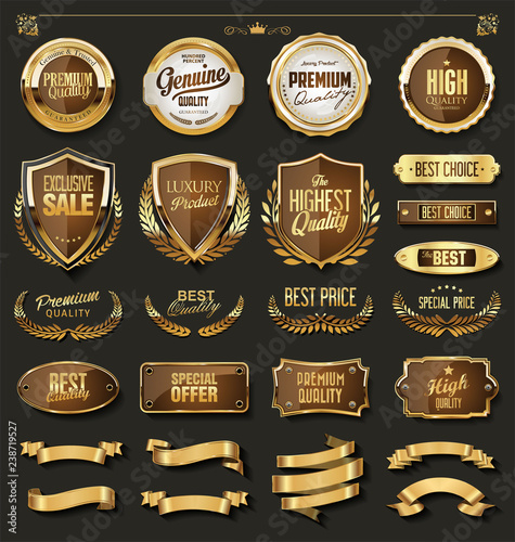 Luxury gold and black design elements collection