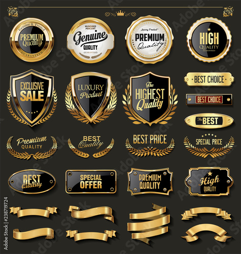 Luxury gold and black design elements collection