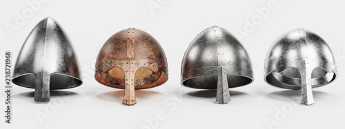 Realistic 3d Render of Viking Helmets