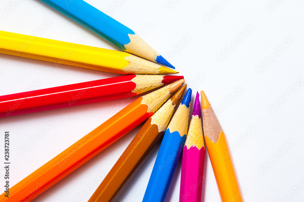 colored pencils on white colored pencils on white