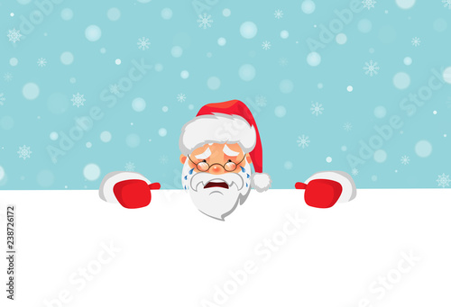 Santa Claus holding big banner
