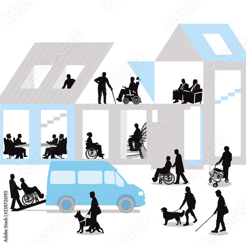 behinderte Menschen und Senioren, Set. –Illustration
