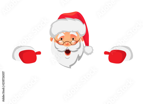Santa Claus holding big banner