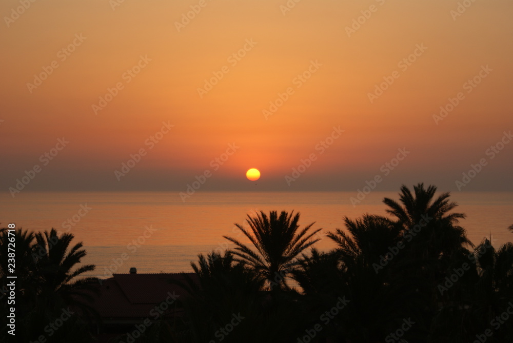 Sunrise over the sea  Tunisia