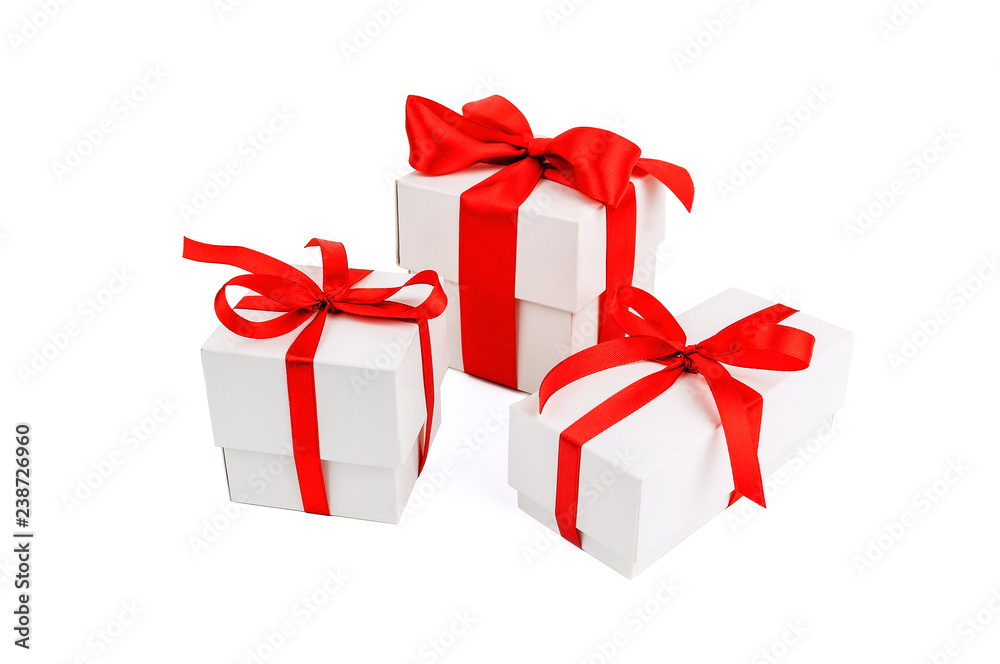 three red ribbon gift boxes three red ribbon gift boxes
