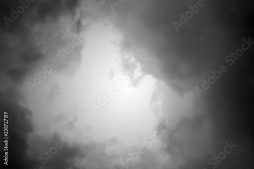 background cloudy sky on black and white tone color 