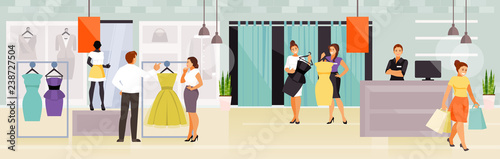 People in the clothing store