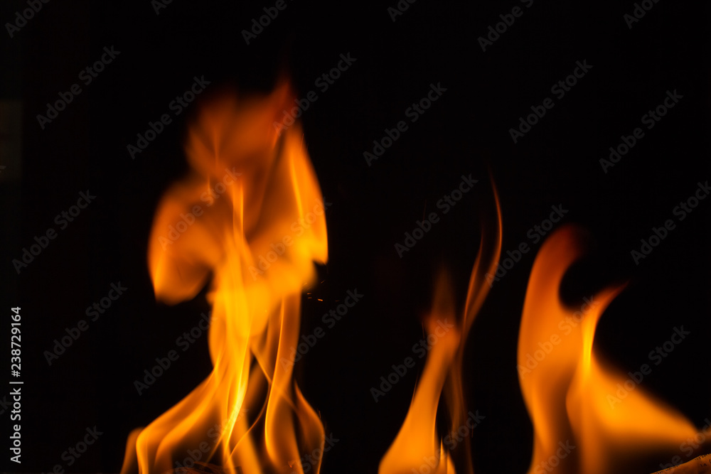 Beautiful fire flames, isolated on black background, Beautiful fire flames, isolated on black background,