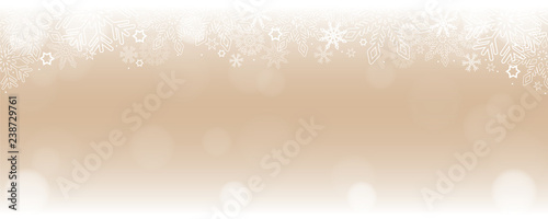 bright snowy winter background border with snowflakes and stars vector illustration EPS10