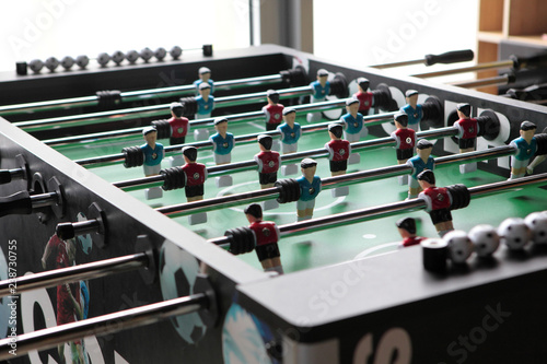 Table football game, Soccer table with red and blue players © vania_zhukevych
