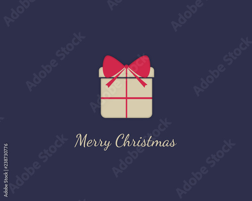 Christmas wishes with gift box paper cutout effect