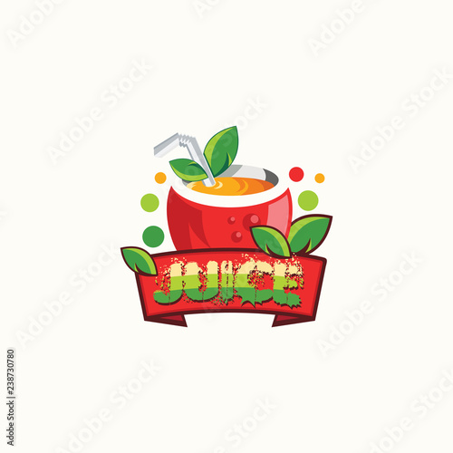 Fruit juice logo design. Fresh drink logo - Vector