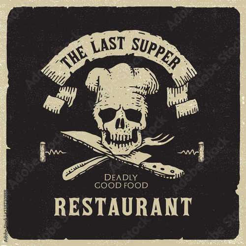 The Last Supper - Dark humorous restaurant logo