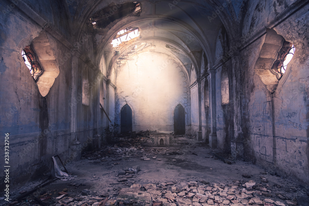 Old abandoned church in Navarra Spain