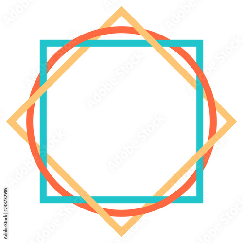Abstract geometric element created using square and round shapes. Graphic element saved as a vector illustration for design photo